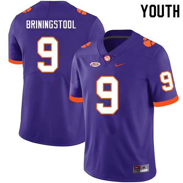 Youth #9 Jake Briningstool Clemson Tigers College Football Jerseys Sale-Purple